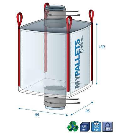 Big Bag com forro 70µ 95X95X130 1250 kg