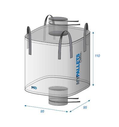 Big Bag geschikt voor levensmiddelen 1000 l 95 x 95 x 110 cm 1000 kg