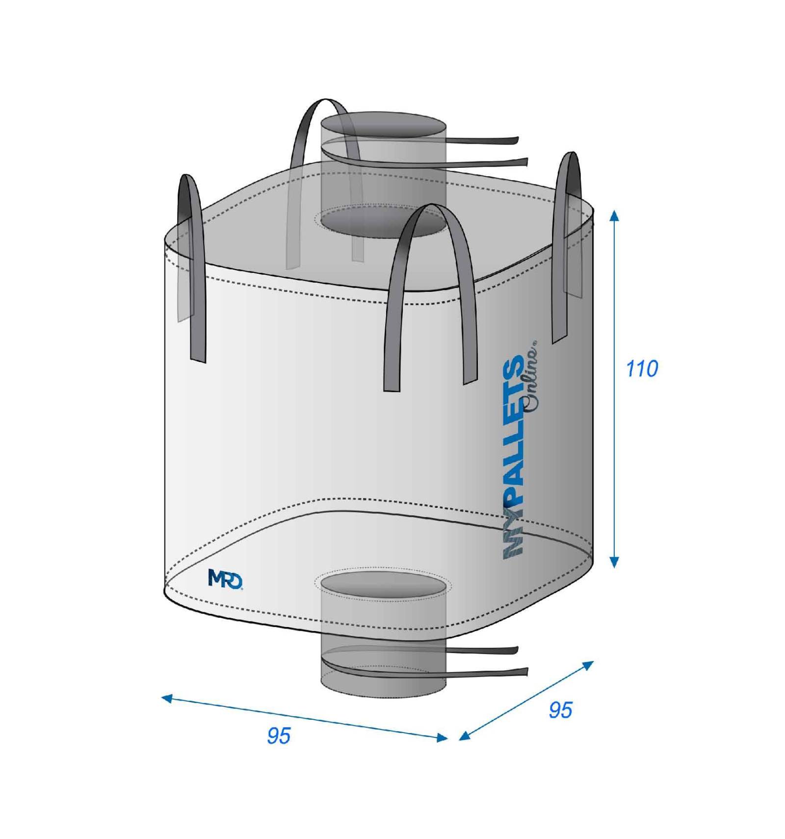 Big Bag geschikt voor levensmiddelen 1000 l 95 x 95 x 110 cm 1000 kg