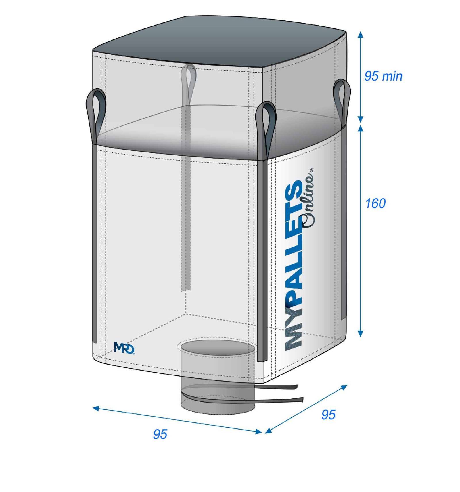 Lege bigbag voor de landbouw 95 x 95 x 160 1250 kg
