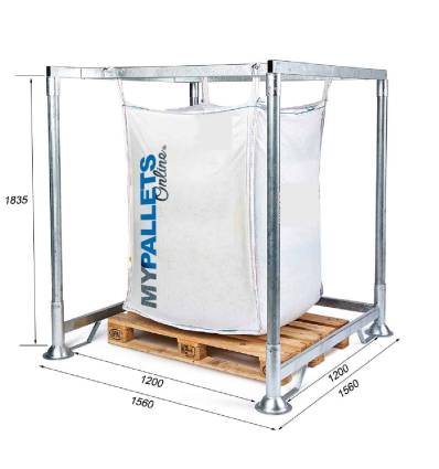 Suporte para Big Bag altura 1835 mm com acesso a palete
