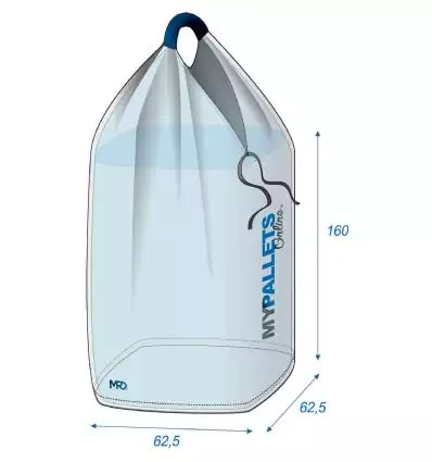 Bulk Bag Free lining - 1 lifting point 62,5X62,5X160 600 kg