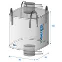 Voedselveilige bigbag 1500 liter waterdicht 95 x 95 x 160 cm 1500 kg