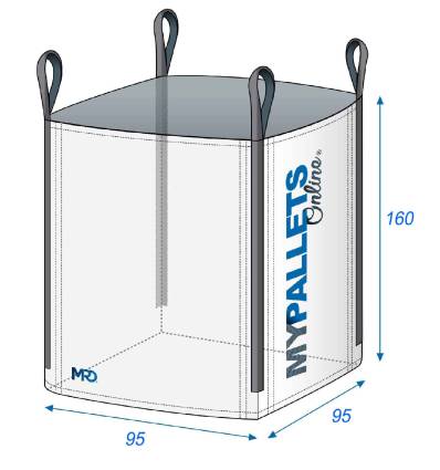 Big Bag ventilado para madeira e toras 95 x 95 x 160 1250 kg