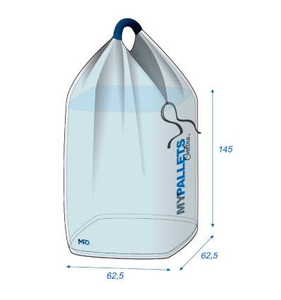 Big Bag Agricoltura con Sacchetto di plastica incollato - 1 punto di sollevamento 62,5X62,5X145 600 kg