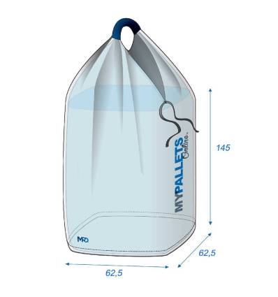 Big Bag Agricultura Saco Colado - 1 ponto de elevação 62,5 x 62,5 x 145 cm 600 kg