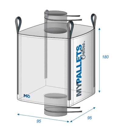Big Bag para legumes e alimentação animal 95X95X180 1500 kg