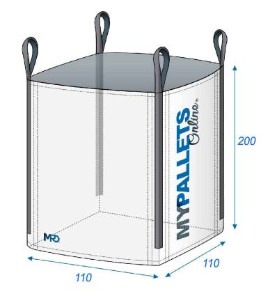 Big Bag 2 toneladas produtos pesados 110x110x200 2000 kg