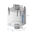Big Bag de grande volume, circular, com biqueiras 95x95x200 1500 kg
