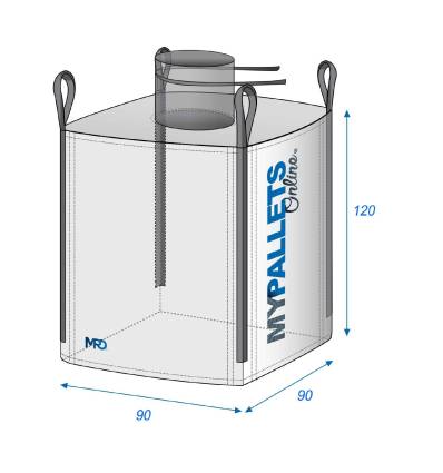 Big bag para alimentação animal 90 x 90 x 120 1000 kg