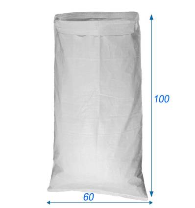 Sacchi tessuta riutilizzabile in rafia PP Bianco 60X100 cm
