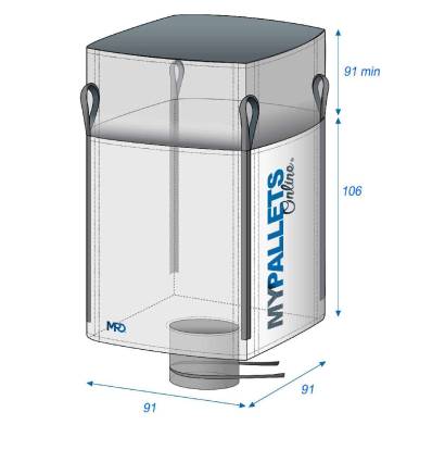 Big Bag de areias e britas 91X91X106 1500 kg