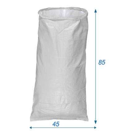 Bolsa tejida de polipropileno con forro Blanco 45X85 cm