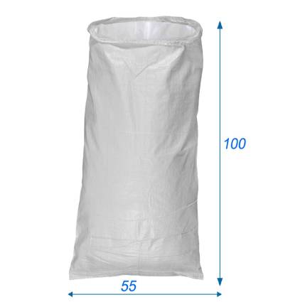 Gewebesack aus Polypropylen mit Futter Weiß 55X100 cm