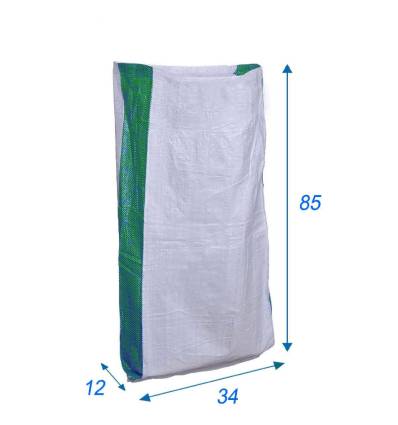 Polypro woven bag with gussets Green 12X34X85
