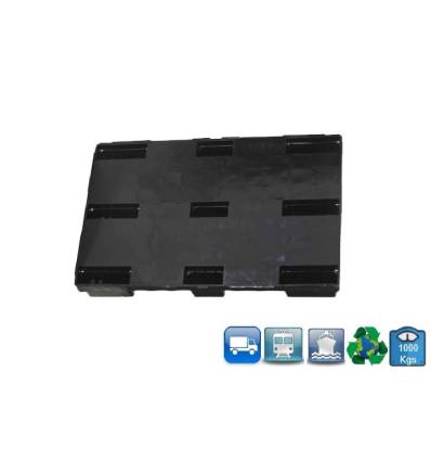 Kunststofpallet 800 x 1140 x 182 mm, massief dek