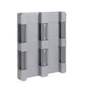 Hygiënische kunststofpallet 1000 x 1200 met 3 onderliggers