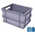 Caixa de plástico Euro 400 x 300, fundo e laterais sólidos, 22 litros
