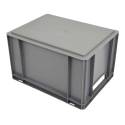 Caixa de plástico Euro 400 x 300, fundo e laterais sólidos, 22 litros
