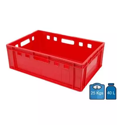 Plastic Meat tray 400x600 Full bottom & sides 40 Litres