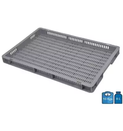 Plastic Crate 400x600 Bottom & sides Perforated 8 Litres