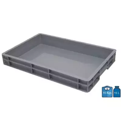 Plastic Crate 400x600 Full bottom & sides 15 Litres