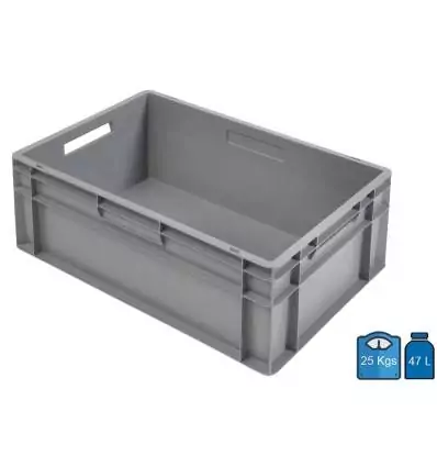Kunststoffbox 400x600 Voller Boden & Wände 47 Liter