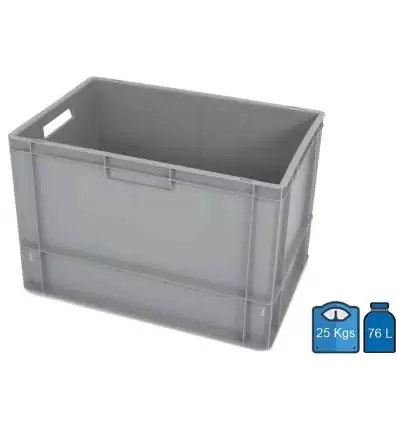 Kunststoffbox 400x600 Voller Boden & Wände 76 Liter