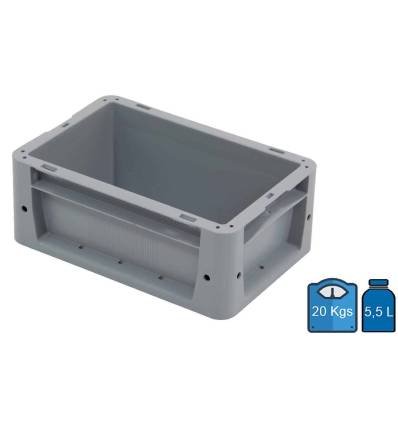 Caixa de plástico 300 x 200 com fundo reforçado. Resistência: 20 kg
