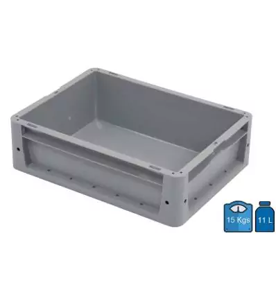 Caja de plástico 300x400 Fondo con agujeros para drenaje 11 Litros