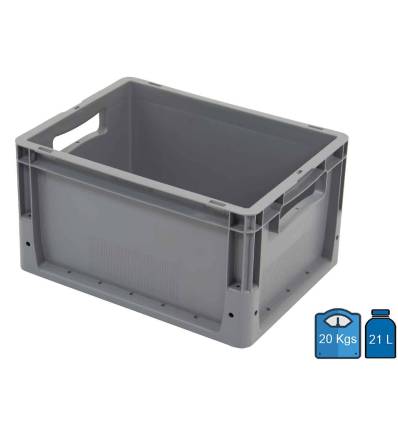 Kunststof bak 400 x 300 mm met versterkte bodem, hoogte 225 mm.