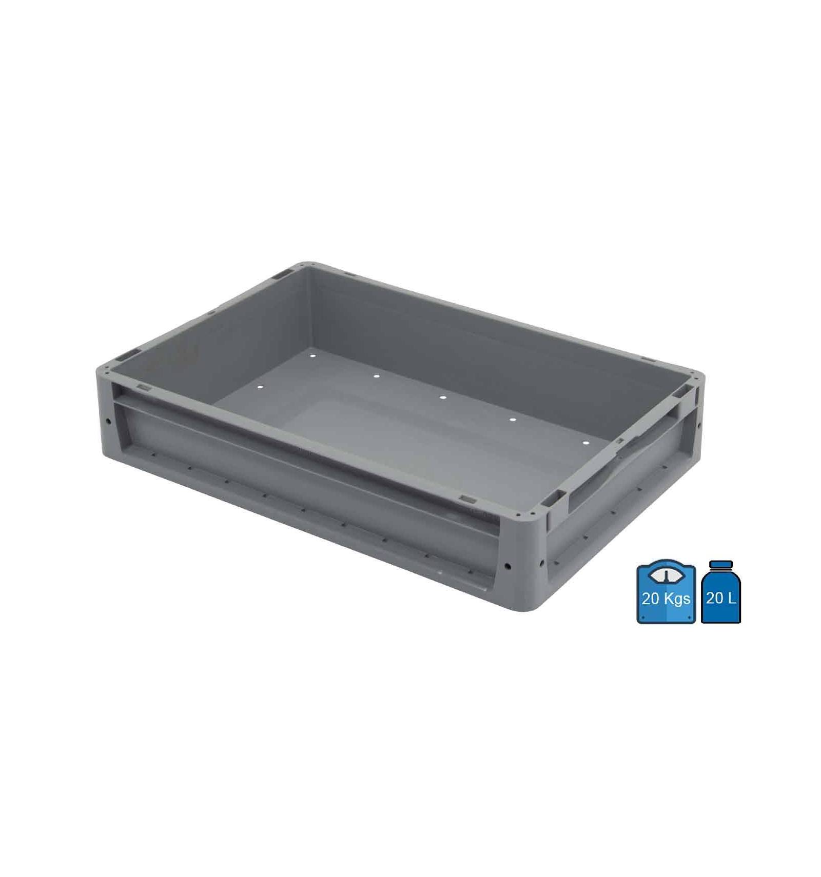 Kunststofbak 600 x 400 met geperforeerde bodem, inhoud 24 liter.