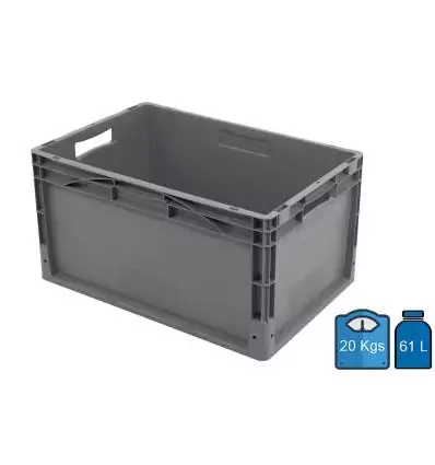 Plastic crate 400x600 Bottom with holes for drainage 61 Litres