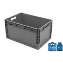 Plastic krat 600 x 400 met geperforeerde bodem, inhoud 61 liter