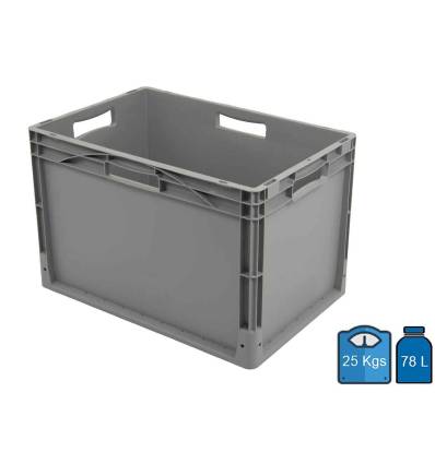 Caixa de plástico 600 x 400 com fundo reforçado — Capacidade: 78 litros