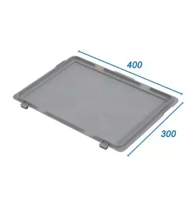 Tapa de plástico 300x400 con bisagras para caja 300X400