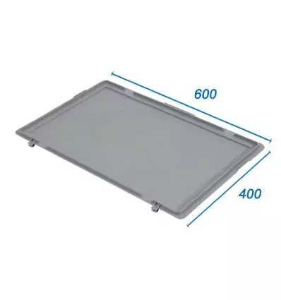 Tapa de plástico 400x600 con bisagras para caja 400X600