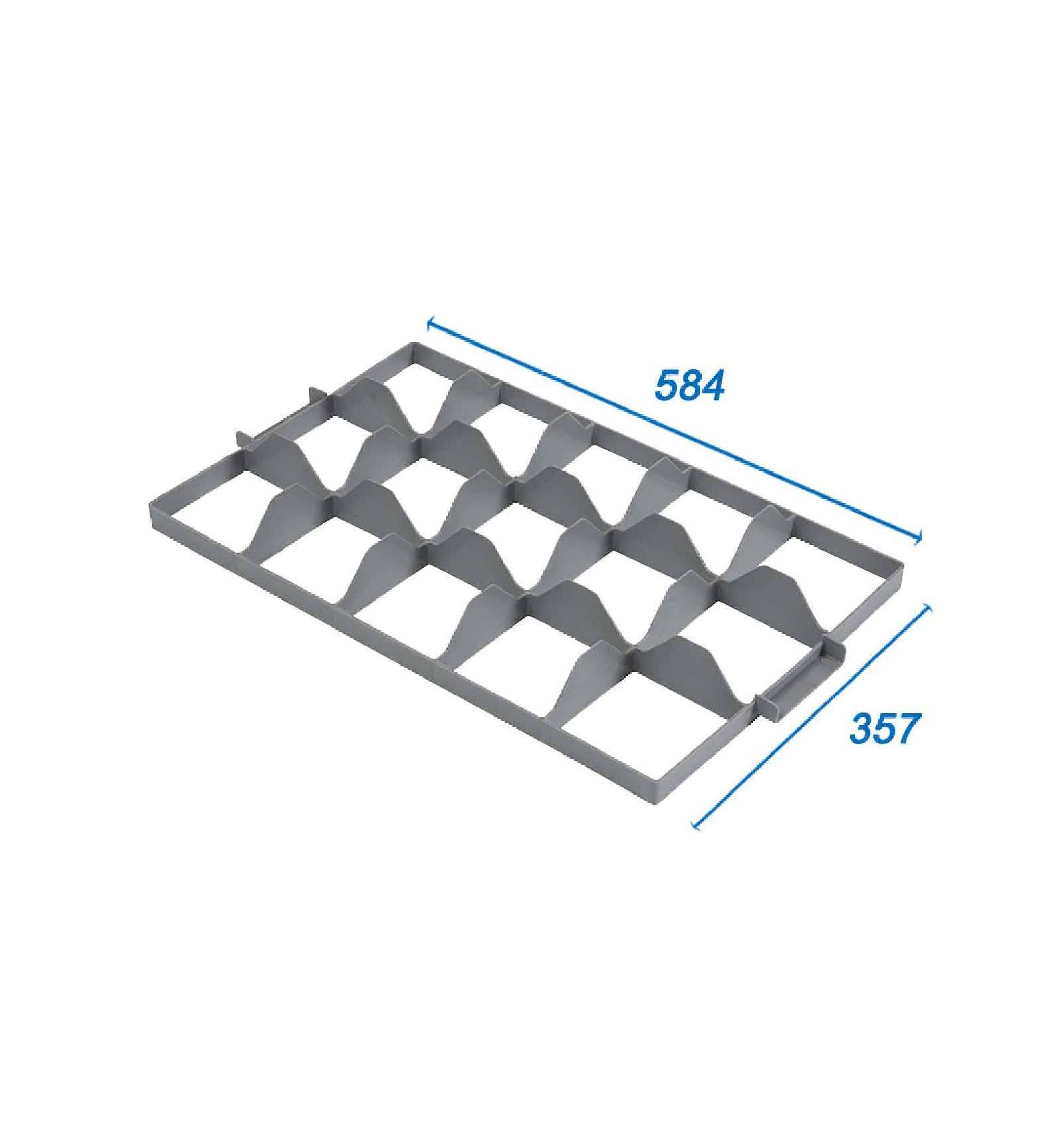 Separador de plástico para caixa 600 x 400 - 15 compartimentos com alças