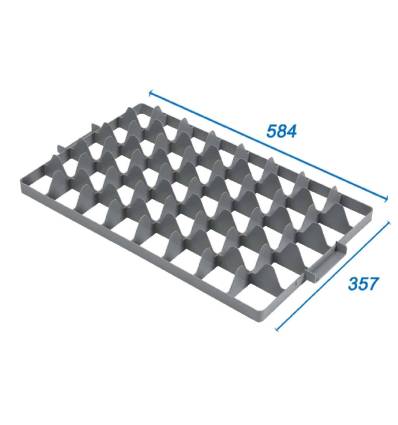 Kunststof scheidingsstuk voor kist 600 x 400 - 40 vakken met handgrepen