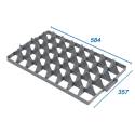 Kunststof scheidingsstuk voor kist 600 x 400 - 40 vakken met handgrepen