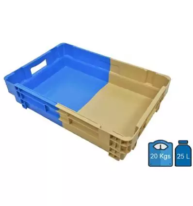 Kunststoffbox 400x600 25L Nestbar Geschlossener Boden & Seiten