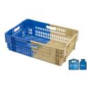 Caixa de plástico empilhável e encaixável 400 x 600, fundo e laterais perfurados, 34 L