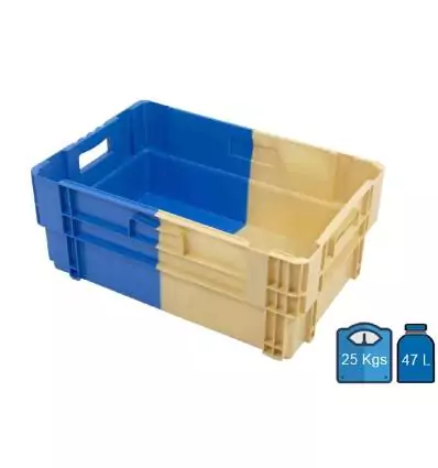 Kunststoffbox 400x600 47L Nestbar Geschlossener Boden & Seiten