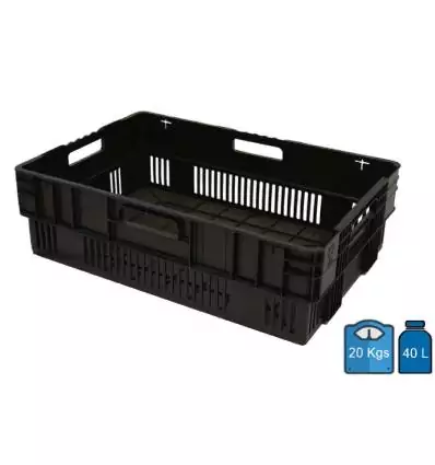 Kunststoffbox 415x620 40L Nestbar Geschlossener Boden & Seiten