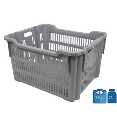 Stapelbare en nestbare broodbak met geperforeerde bodem en wanden 625X500X325