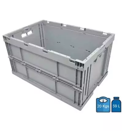 Foldable Crate 400x600 59 Litres Closed bottom & Sides