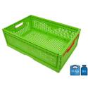 Caixa de plástico dobrável ultraleve 400 x 600 - 2 alças - 40 litros
