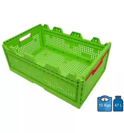 Foldable Box 400x600 47 Litres Perforated bottom & sides
