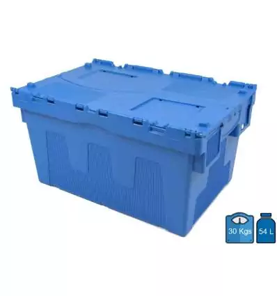 Bac de Distribution en plastique 300X400 Couvercle & Poignées fermées - 54L