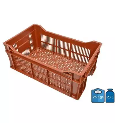 Farming Plastic Crate 300x500 23 Litres Reinforced & perforated bottom